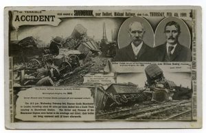1909 railway accident postcard. Courtesy Mike Esbester.