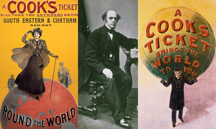 Historic adverts from Thomas Cook and a picture of Thomas Cook