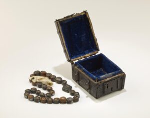 Medieval rosary and box