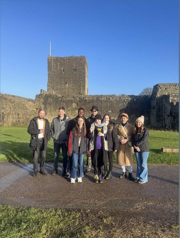 Touissant (3rd from left) at Portchester Castle with other members of the University of Portsmouth History Society.