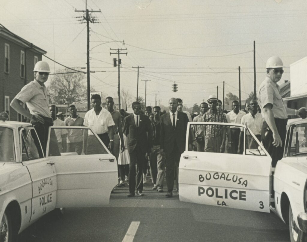 Bogalusa civil rights march against police brutality, 1965, photograph. Source: The Louisiana Endowment for the Humanities