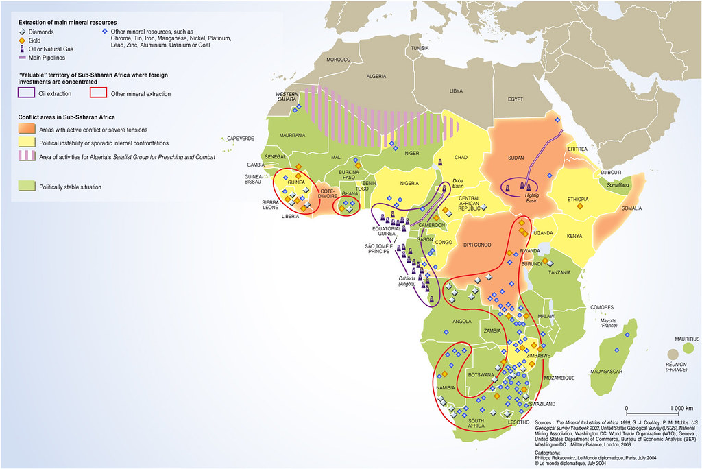Map of African mineral resources