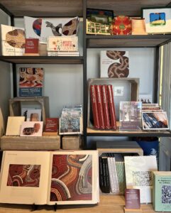 Some of Nia's retail merchandise on display