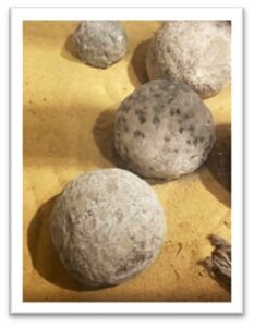 Figure 2: Image of Stone Cannon Balls as found in the discovery at Southsea Castle well (Courtesy, Southsea Castle)