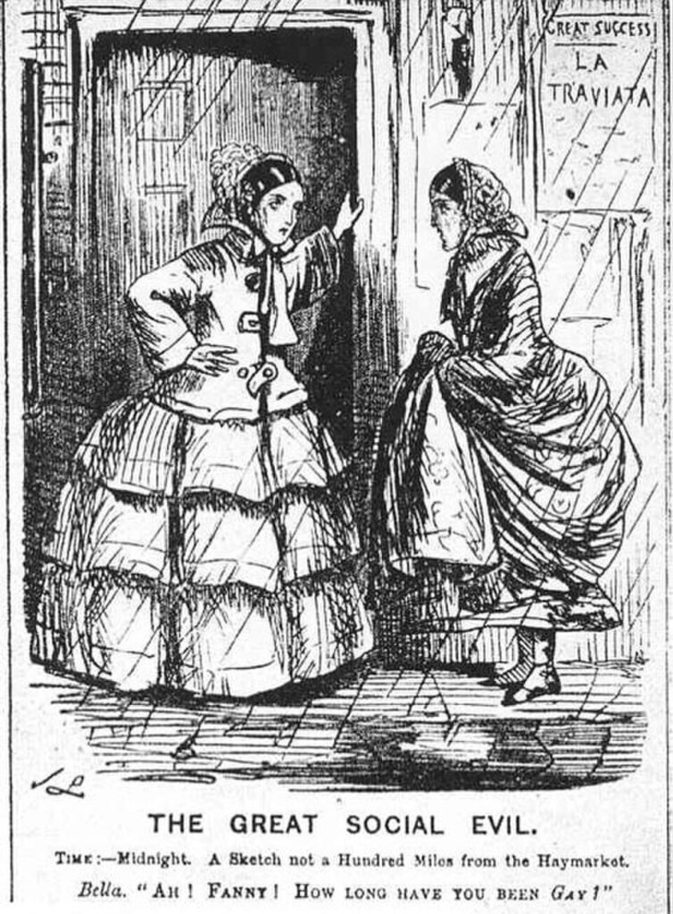 Engraving of two prostitutes from 1857.